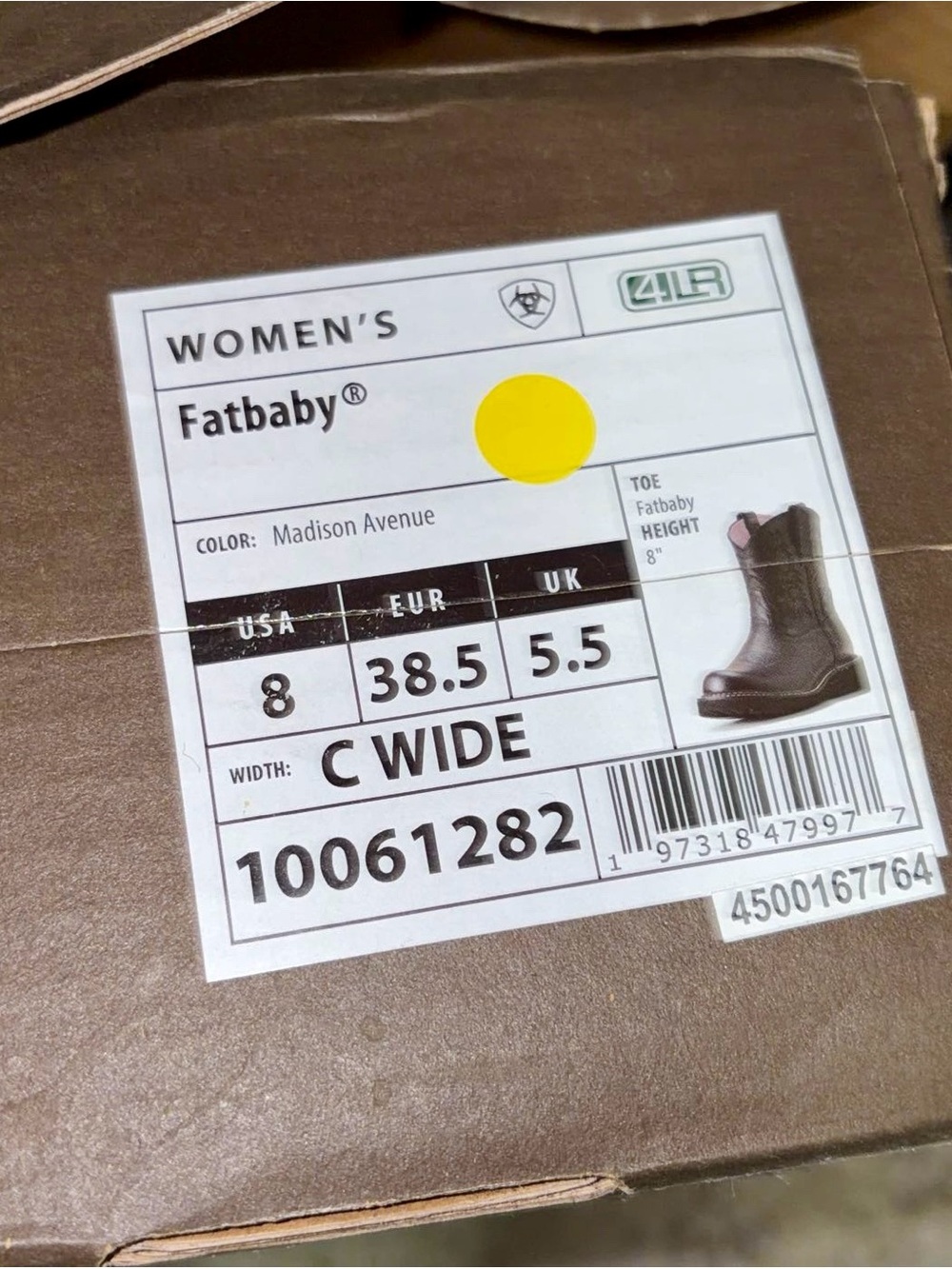Ariat Fatbaby Madison Avenue Brown Ankle Boots